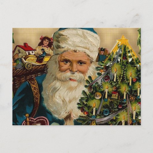 Vintage Kerstman Claus prettige feestdagen (Voorkant)