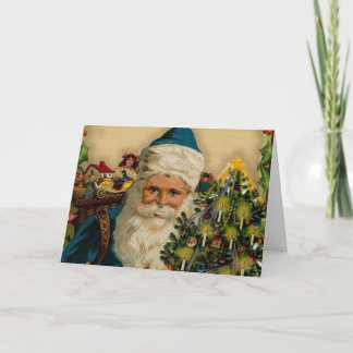 Vintage Kerstman Claus prettige feestdagen Kaart