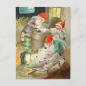 Vintage Kerstman Elf Gnoom geschenken Feestdagenkaart (Voorkant)