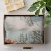 Vintage kerstman en rendieren tissuepapier (Geschenk)