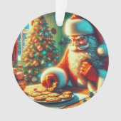 Vintage Kerstman eten koekjes Ornament (voorkant)