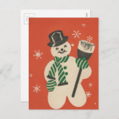 Vintage Kerstman Feestdagenkaart (Voorkant / Achterkant)