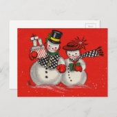 Vintage Kerstman Feestdagenkaart (Voorkant / Achterkant)