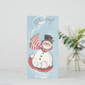 Vintage Kerstman Feestdagenkaart (Staand voorkant)