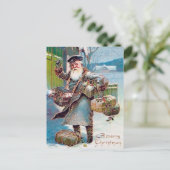vintage kerstman feestelijk briefkaart (Staand voorkant)
