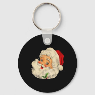 Vintage Kerstman gezicht Fun Oude Mode Sleutelhanger