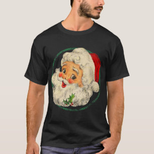 Vintage Kerstman gezicht ouderwetse T T-shirt