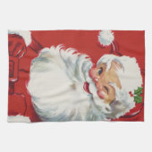 Vintage Kerstman, Jolly en Winking Theedoek (Horizontaal)
