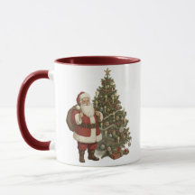 Vintage Kerstman & Kerstboom