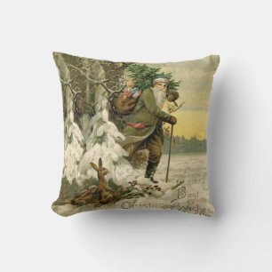 Vintage Kerstman Kerstmis Victoriaans Vakantie Boo Kussen