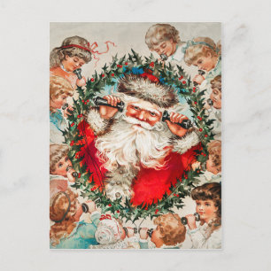 Vintage Kerstman Kinderen Briefkaart