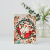 Vintage Kerstman Kinderen Briefkaart (Staand voorkant)