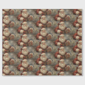 Vintage Kerstman met cadeaus Cadeaupapier (Vlak)