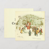 Vintage Kerstman met kinderen Feestdagenkaart (Voorkant / Achterkant)