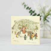 Vintage Kerstman met kinderen Feestdagenkaart (Staand voorkant)