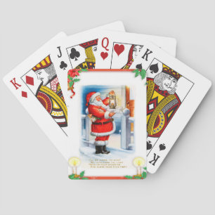 Vintage kerstman pokerkaarten