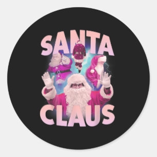 Vintage Kerstman Sinterklaas Bootleg 90s Hip Hop Ronde Sticker