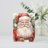 Vintage Kerstman Smiling Briefkaart (Staand voorkant)