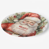 Vintage Kerstman Smiling Papieren Bordje (Gekanteld)