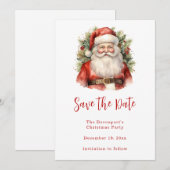 Vintage Kerstman Smiling Save The Date (Voorkant / Achterkant)