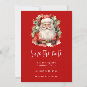 Vintage Kerstman Smiling Save The Date