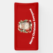 Vintage Kerstman Smiling Spandoek (Verticaal)