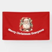 Vintage Kerstman Smiling Spandoek (Horizontaal)