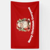 Vintage Kerstman Smiling Spandoek (Verticaal)