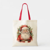 Vintage Kerstman Smiling Tote Bag (Achterkant)