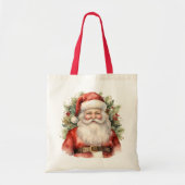 Vintage Kerstman Smiling Tote Bag (Voorkant)