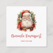 Vintage Kerstman Smiling Vierkante Visitekaartje (Voorkant)