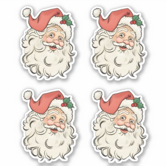 vintage Kerstman Sticker (Voorkant)
