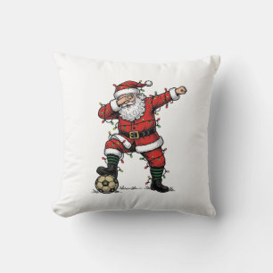 Vintage Kerstman Voetbal Kerst Sport T-shirt_1 Kussen