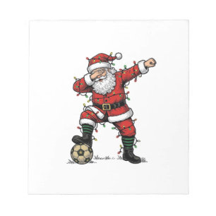 Vintage Kerstman Voetbal Kerst Sport T-shirt_1 Notitieblok