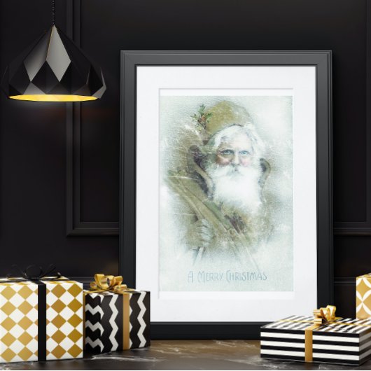 Vintage kerstman, voorgevroren poster