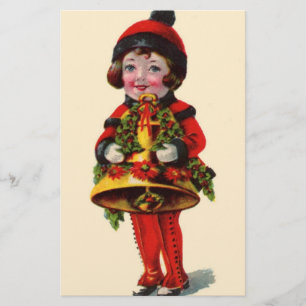 Vintage-kerstmeisje Briefpapier
