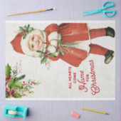 Vintage-kerstmeisje en Greenery-ontkoppeling Tissuepapier (Craft)