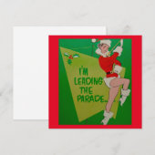 Vintage-kerstmeisje Feestdagenkaart (Voorkant / Achterkant)