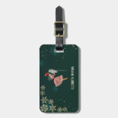 Vintage-kerstmeisje, Snowflakes Bagagelabel (Voorkant verticaal)