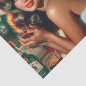 Vintage-kerstmeisje Tissuepapier (Detail)