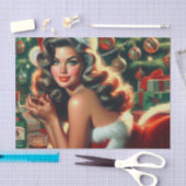 Vintage-kerstmeisje Tissuepapier (Craft)