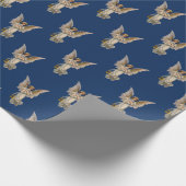 Vintage Kerstmis Angel Dark Blue Holiday Cadeaupapier (Hoek)