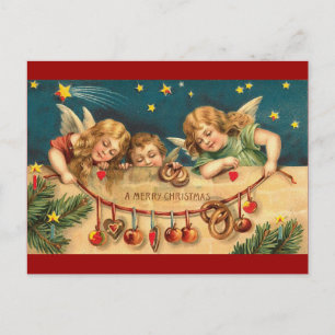 Vintage Kerstmis - Angel Kinderen Feestdagenkaart