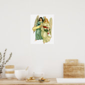 Vintage Kerstmis, Angelic Victoriaans Angels Poster (Keuken)