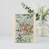 Vintage Kerstmis Angels Briefkaart (Staand voorkant)