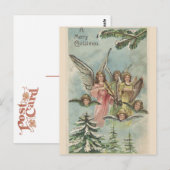 Vintage Kerstmis Angels Briefkaart (Voorkant / Achterkant)