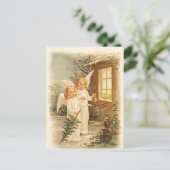 Vintage Kerstmis Angels Feestdagenkaart (Staand voorkant)