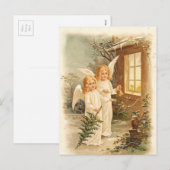 Vintage Kerstmis Angels Feestdagenkaart (Voorkant / Achterkant)