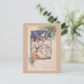 Vintage Kerstmis Angels Feestdagenkaart (Staand voorkant)