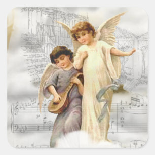 Vintage Kerstmis Angels Sticker